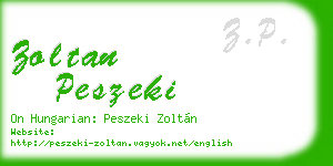 zoltan peszeki business card